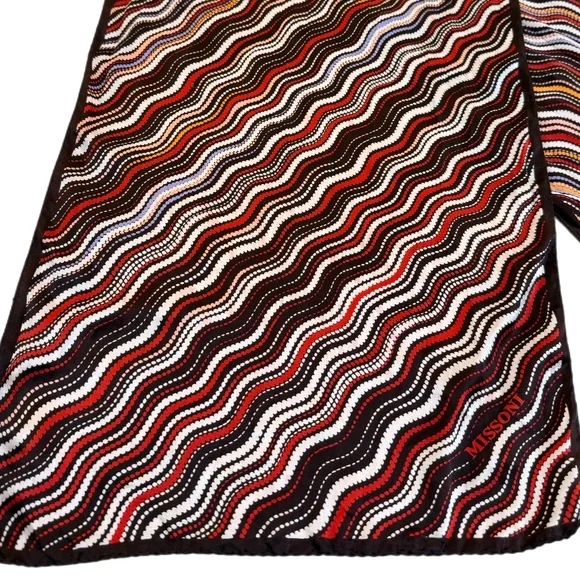 Missoni 100% Silk Scarf 🇮🇹 – Iconic Wavy Stripe Print – Made in Italy - Picture 6 of 13
